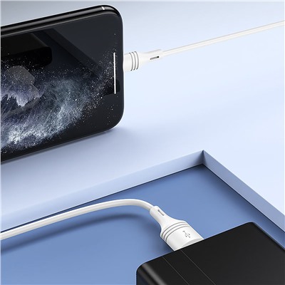 Кабель USB - Apple lightning Borofone BX43 CoolJoy  100см 2,4A  (white)