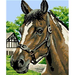 Канва с рисунком Ф-036 "Коричневый конь" 35х42.5 см