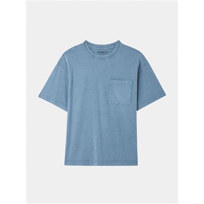 Свободная футболка с кармашком Флотский темно-синий