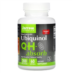 Jarrow Formulas, Убихинол QH-Absorb, 200 мг, 60 мягких гелевых капсул