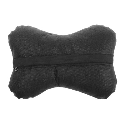 Подушка автомобильная косточка, на подголовник, экокожа, чёрный, 16х24 см