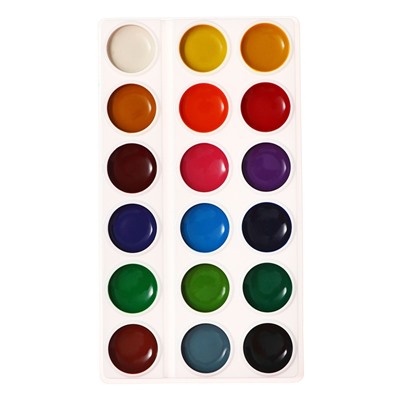 Краски акварельные 18 цветов ErichKrause Basic, эконом упаковка, без кисти, картон с европодвесом