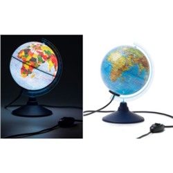 Глобус 15 см физико-политический с подсветкой Классик Евро Ке011500201 Globen