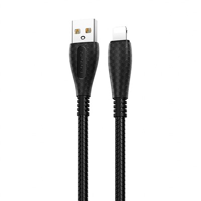 Кабель USB - Apple lightning Borofone BX38 Cool (повр. уп)  100см 2,4A  (black)