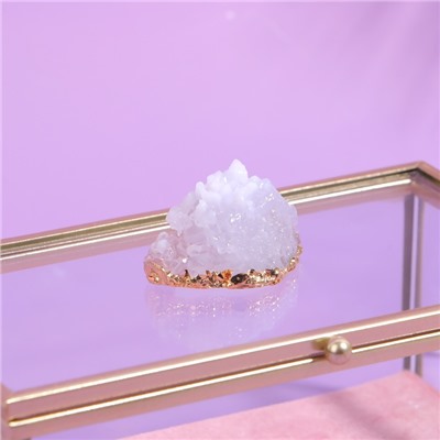 Органайзер для хранения «Кристалл», с крышкой, стеклянный, 1 секция, 14,5 × 9 × 8 см, цвет прозрачный/медный/розовый