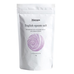 Соль для ванны "English epsom salt" с натуральным эфирным маслом лаванды Marespa, 1 кг