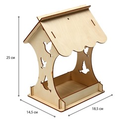 Деревянная кормушка-конструктор «Птички» своими руками, 14.5 × 18.5 × 25 см, Greengo