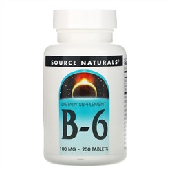 Source Naturals, B-6, 100 мг, 250 таблеток