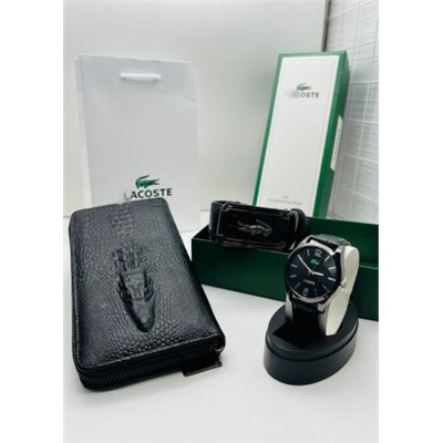 Подарочный набор для мужчины ремень, кошелек, часы + коробка #21214681