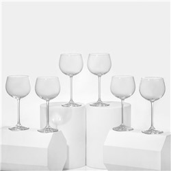 Набор стеклянных бокалов для вина «Пион», 190 мл, 6 шт