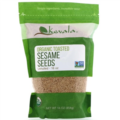 Kevala, Organic Toasted Sesame Seeds, Unhulled, 16 oz (454 g)