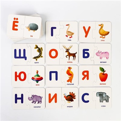 Развивающая игра «Smart-пазлы. Алфавит для детей», 30 карточек