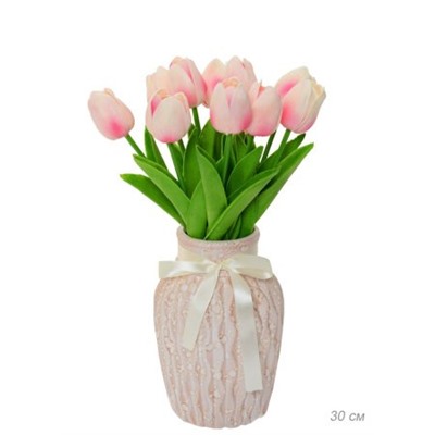 Цветок искусственный Тюльпан 30 см кремово-розовый / 18-4/4 /уп 10/180/1440/ латекс