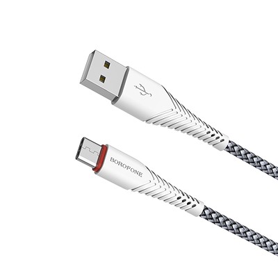 Кабель USB - Type-C Borofone BX25 Powerful (повр. уп)  100см 3A  (white)