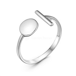 Кольцо из серебра с фианитом родированное (разъемное) 925 пробы к015р200