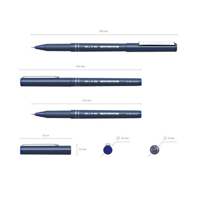 Ручка капиллярная ErichKrause F-15, узел 0.6 мм, чернила синие, длина линии письма 400 метров