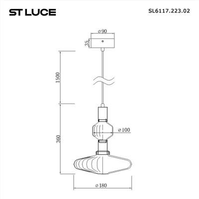 SL6117.223.02 Светильник подвесной ST-Luce Латунь/Золотой, Прозрачный LED 2*3W 3000K