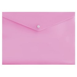 Папка с кнопкой  А4 180мкм Pastel -PKPAST/PINK розовая (1481685) Бюрократ