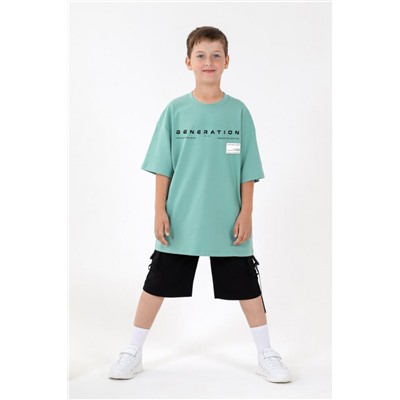 Фуфайка (футболка) для мальчика ЛЕОН-1 (Зеленый)