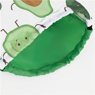 Мешок для обуви на шнурке, цвет белый/зелёный