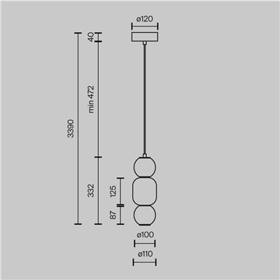 Подвесной светильник Drop MOD273PL-L16CH3K. ТМ Maytoni