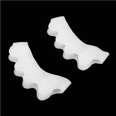 Корректоры - разделители для пальцев ног, 4 разделителя, силиконовые, 8 × 3 см, пара, цвет белый