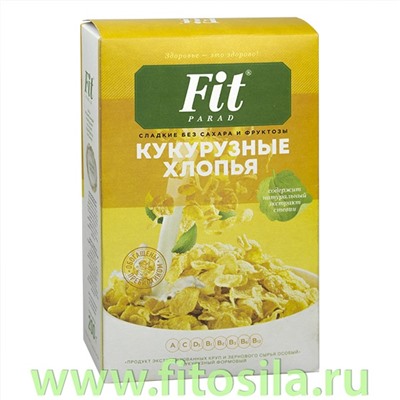 Кукурузные хлопья, 200 г, т. м. "ФитПарад®", коробка