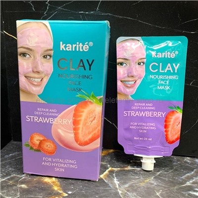 Маски для лица Karite Clay Nourishing Face Mask STRAWBERRY 12 штук (52)