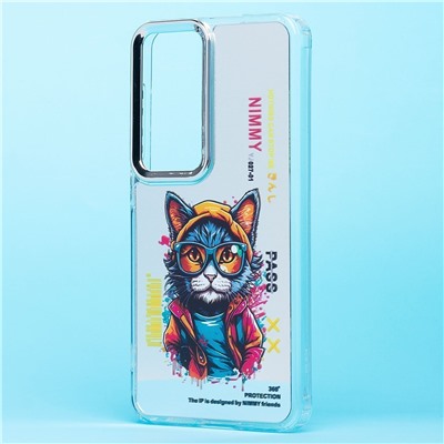 Чехол-накладка - PC092 для "Samsung Galaxy S24" (кот) (transparent)