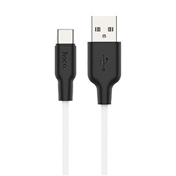 Кабель USB - Type-C Hoco X21 Plus (silicone)  200см 3A  (white/black)