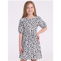 платье 1ДПК4403001н; черный леопард на белом