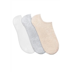 Носки женские укороченные, 3 пары, цвет белый
