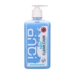 IQUP Жидкое мыло антибактериальное Clean Care NEO дозатор-помпа ПЭТ 0,5 л голубое