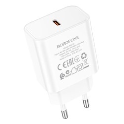 Адаптер Сетевой Borofone BA71A Power PD QC3.0 Type-C 20W (white)