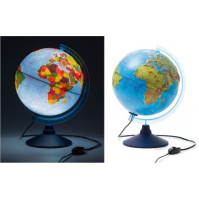 Глобус 25 см физико-политический с подсветкой Классик Евро Рельефный Ке022500195 Globen