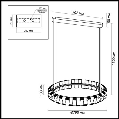 4993/80L L-VISION ODL23 375 золотой/черный Люстра LED 80W 3000K ASTURO