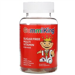GummiKing, Мультивитамины для детей, без сахара, 60 жевательных конфет