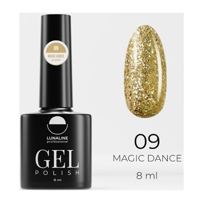 LunaLine Гель-лак Magic Dance т.09 золотистый 8мл