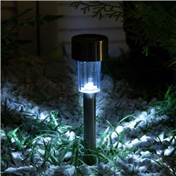 Садовый светильник на солнечной батарее «Металлический цилиндр», 4.5 × 30 × 4.5 см, 1 LED, свечение белое