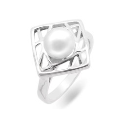 Кольцо из серебра жемчуг, МЖВ113