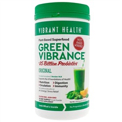 Vibrant Health, Green Vibrance +25 млрд пробиотиков, версия 16.0, 354 г (12,5 унции)