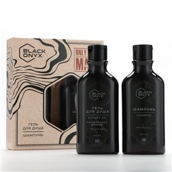 Подарочный набор косметики BLACK ONYX, гель для душа и шампунь для волос, 2 х 290 мл, аромат сандалового дерева, HARD LINE