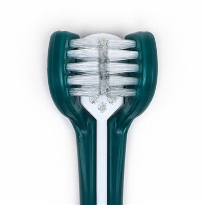 Зубная щётка для животных 360 градусов, зелёная/белая, 17,5 см