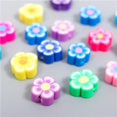 Бусины для творчества PVC "Красочные цветочки" набор 20 шт 1х1х1 см
