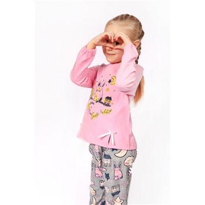 224-221 10-111 03P Пижама для девочки (розово-серый)