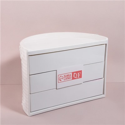 Органайзер для хранения, вращающийся, 3 секции, 27 × 15 см, цвет белый