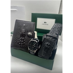 Подарочный набор для мужчины ремень, часы, кошелек + коробка #21134344