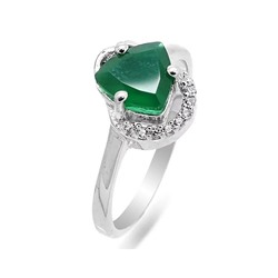 Кольцо из серебра зеленый агат, Аксиома