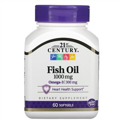 21st Century, Рыбий жир, 1000 мг, 60 мягких желатиновых капсул