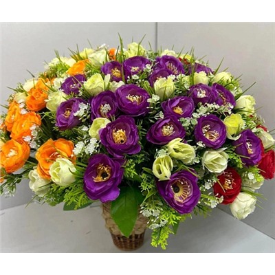 Цветы искусственные декоративные Букет розы + пионы 40 см